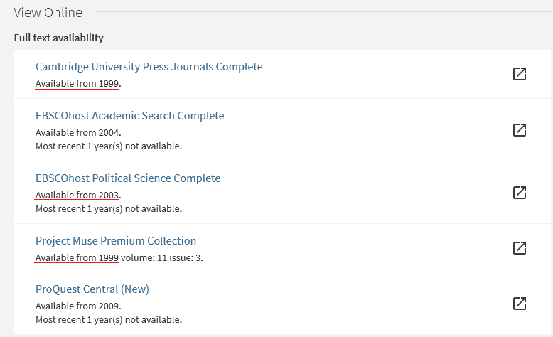 Catalog results for journal